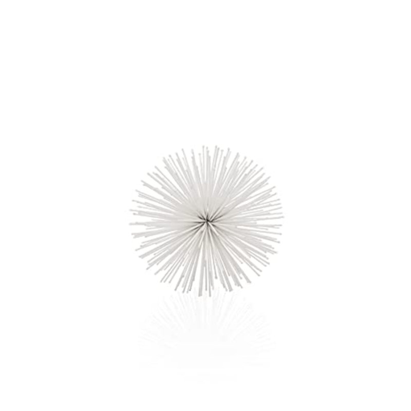 Erizo Spiked Large Sphere, 6" H x 6" W x 6" D, White