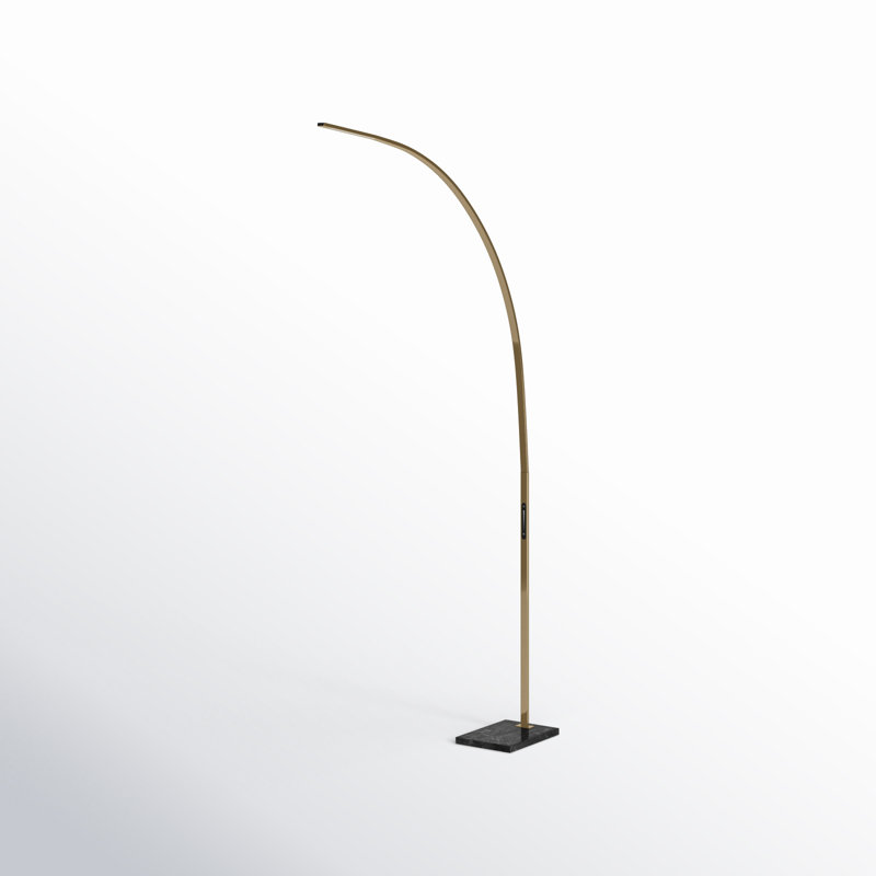 Esmerelda 91'' LED Arched Floor Lamp, Antique Brass, Antique Brass/Frosted Diffuser