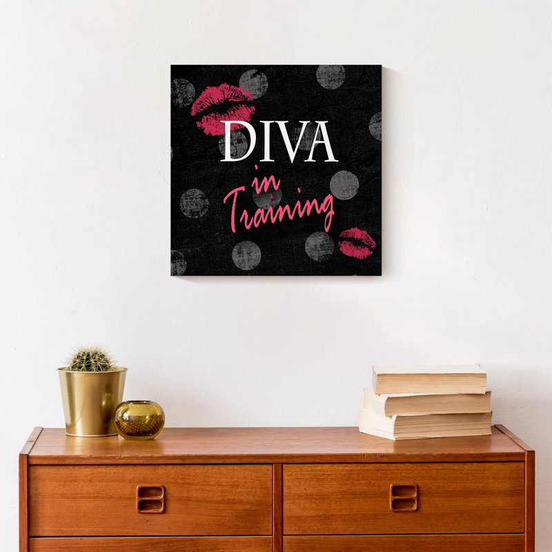 Diva In Training Print On Canvas; 79E15D08D37B47A5B84BFFCC99BD837A Square, 12" H x 12" W x 1.25" D