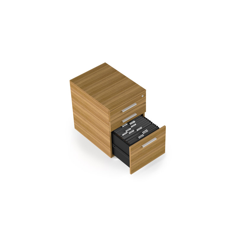 Sequel 20 3 - Drawer File Cabinet, Natural Walnut