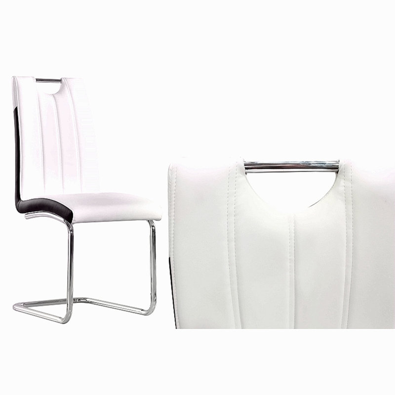 Ensemble de 2 chaises de salle à manger en similicuir rembourrées avec pieds en métal