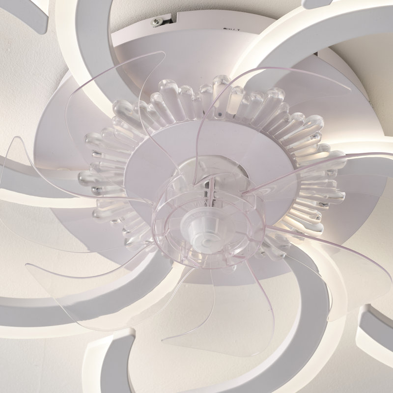 Kazuhito 33.46" 7 - Blade Reversible Dimmable LED Ceiling Fan With Remote Control And APP, White