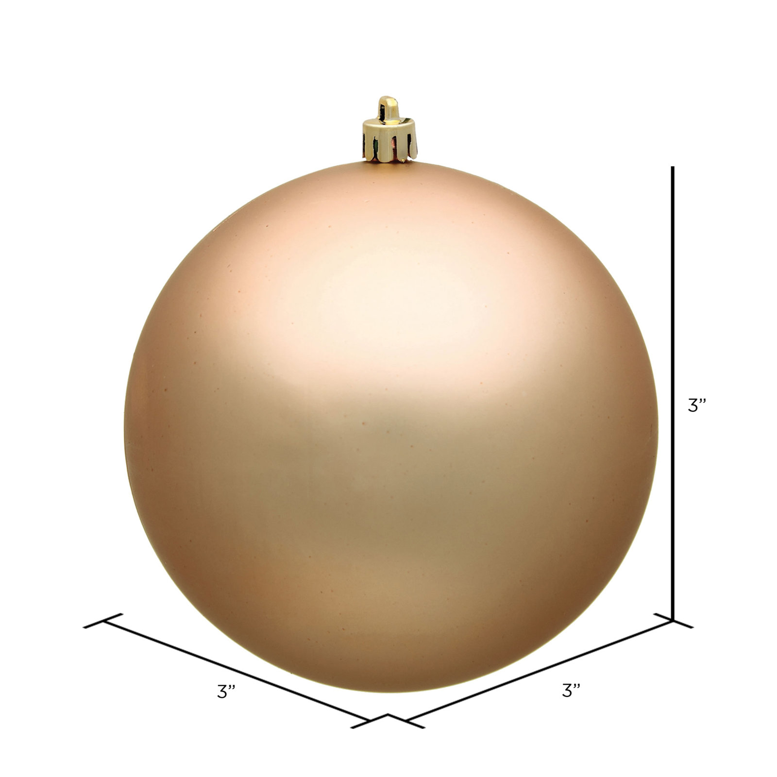 Holiday Décor Ball Ornament, Cafe Latte Matte, 3" H x 3" W x 3" D