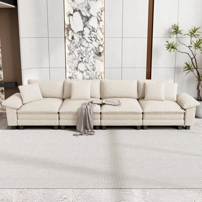 Upholstered Modular Sectional Sofa Cloud Couch