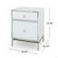 2 Drawer Bedside Table, White, Elegant
