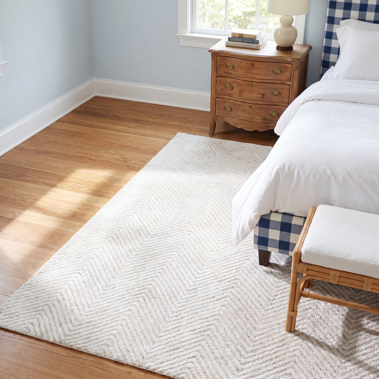 Hand-Tufted Wool Chevron Rug, Rectangle 9' x 12'