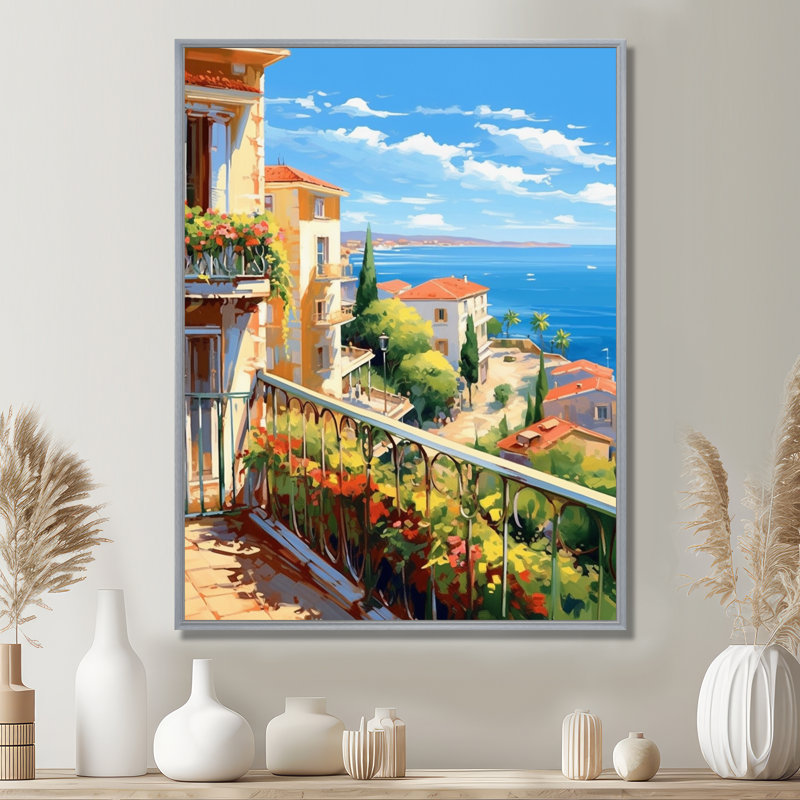 Beaux paysages en Italie - décoration murale Italie, H 40 po x l 30 po x P 1,5 po, Encadrement argenté
