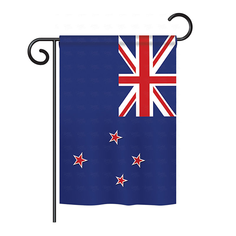 Drapeau de jardin en polyester 2 côtés new zealand, H 18,5 po x l 13 po