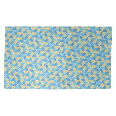 Tapis jaune/bleu trapézoïdals Avicia