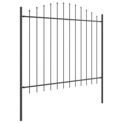 Clôture de jardin vidaXL 4 pièces grise 66,93 x 64,96 po en acier thermolaqué