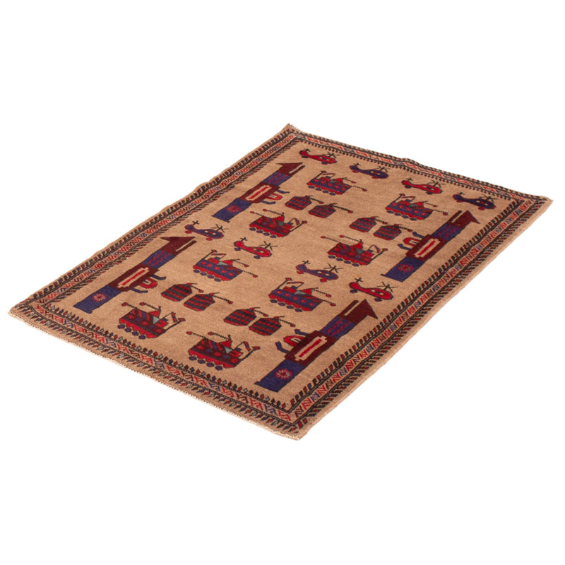 Tapis brun clair Rare War 3 pi 1 po x 4 pi 9 po