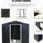 8Ft X 6Ft Metal Storage Shed In Black, Galvanized Iron Construction For Longevity, Punched Vents, Sliding Door With Padlock, Easy Assembly Process Build Strength, Air Method-123403653-123403648