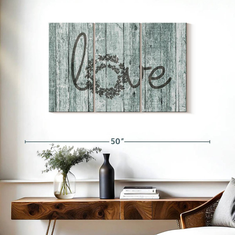 «Wooden Love», reproduction d'art sur toile, H 38 po x l 24 po x P 1,25 po
