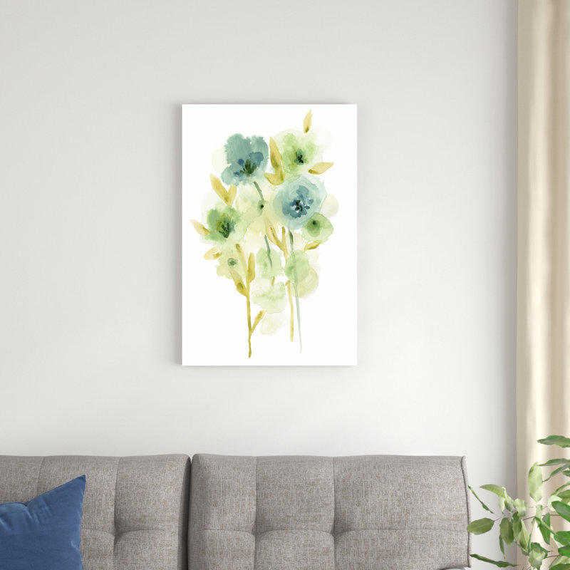«Meadow Bouquet I» par June Erica Vess - peinture sur toile tendue, H 30 po x l 20 po