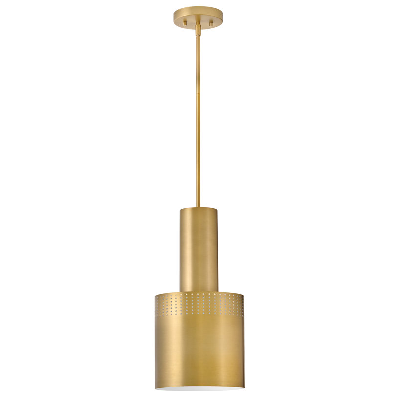 Petit luminaire suspendu moderne avec détails perforés Casey, Doré, Doré