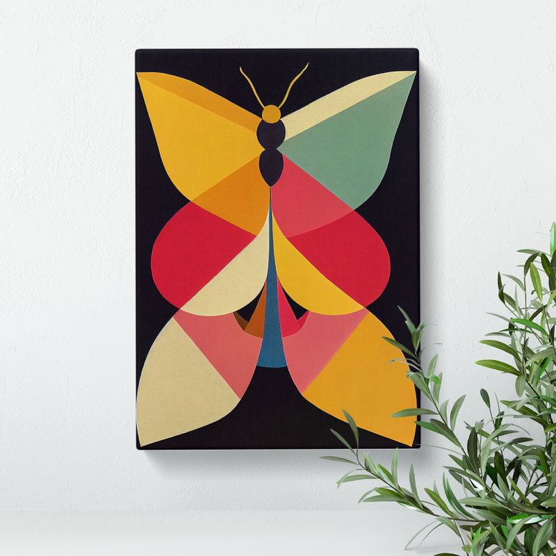 Butterfly Abstract - Wall Art, Wrapped Canvas, 76cm H x 50cm W x 3cm D, No Matte