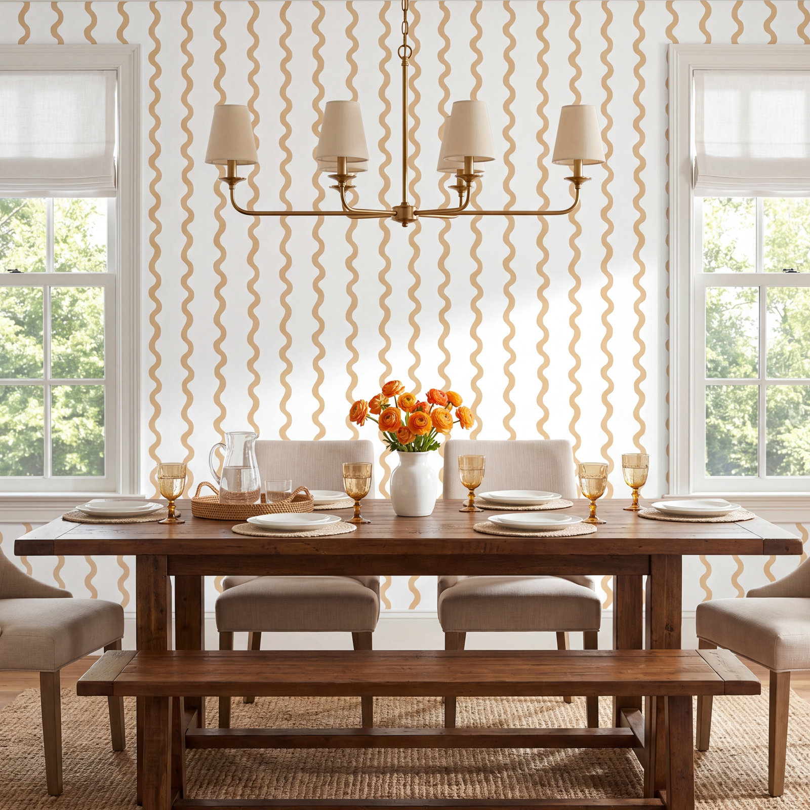 Rifle Paper Co. Rickrack Wallpaper Double Roll, Gold
