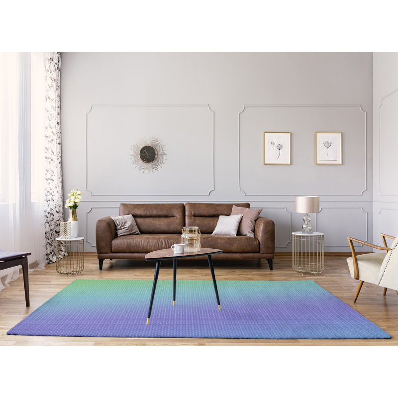 Tapis vert/bleu clair/jaune dégradé napperon, Rectangle 8 pi x 10 pi