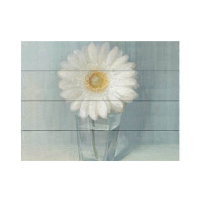 Danhui Nai Single White Daisy Wood Slat Art