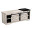 Banc rembourré en similicuir, banc de rangement, banc à chaussures pour hall d'entrée-642998356
