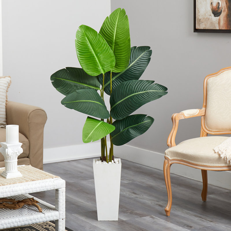 54'' Faux Palm Tree in Clay Planter