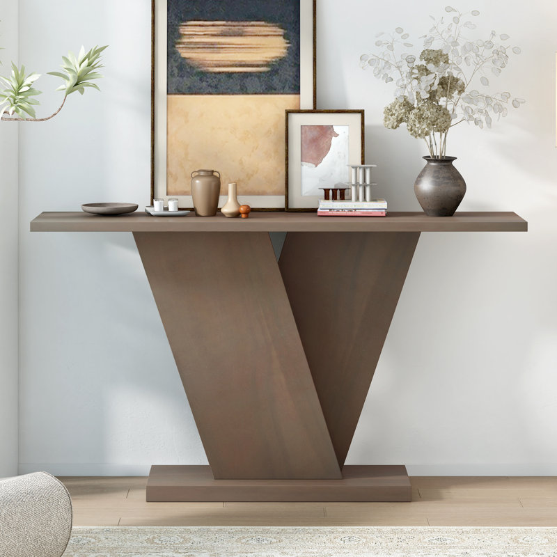 Canapé console en bois 59,8 po Emilio, Taupe en double