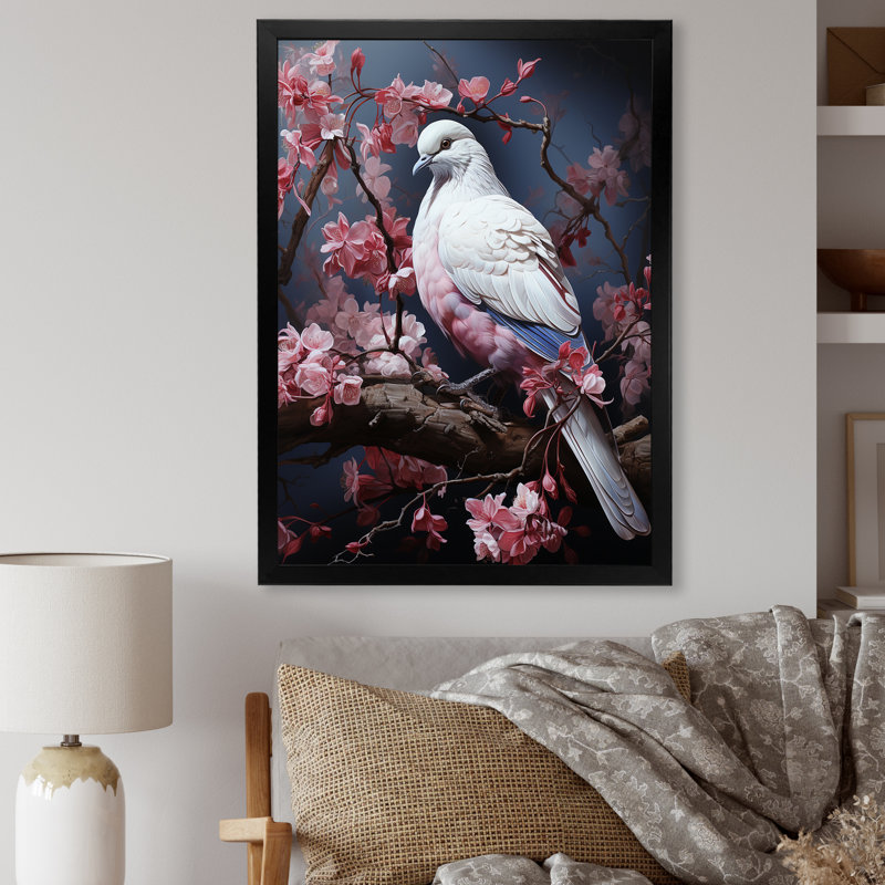 Dove Reverie II - Dove, art mural, H 20 po x l 12 po x P 1 po, Cadre simple noir