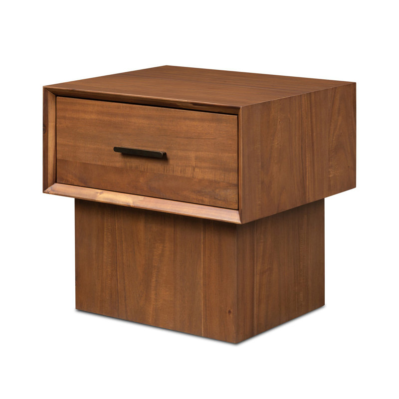Lilas 1 - Drawer Solid Wood Nightstand
