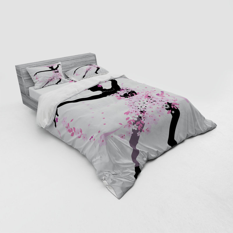 Ensemble de housse de couette en microfibre rose, Housse de couette grand + 3 pièces supplémentair
