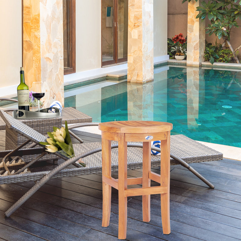 Tabouret de bar de patio teck Ventimiglia, 30 po