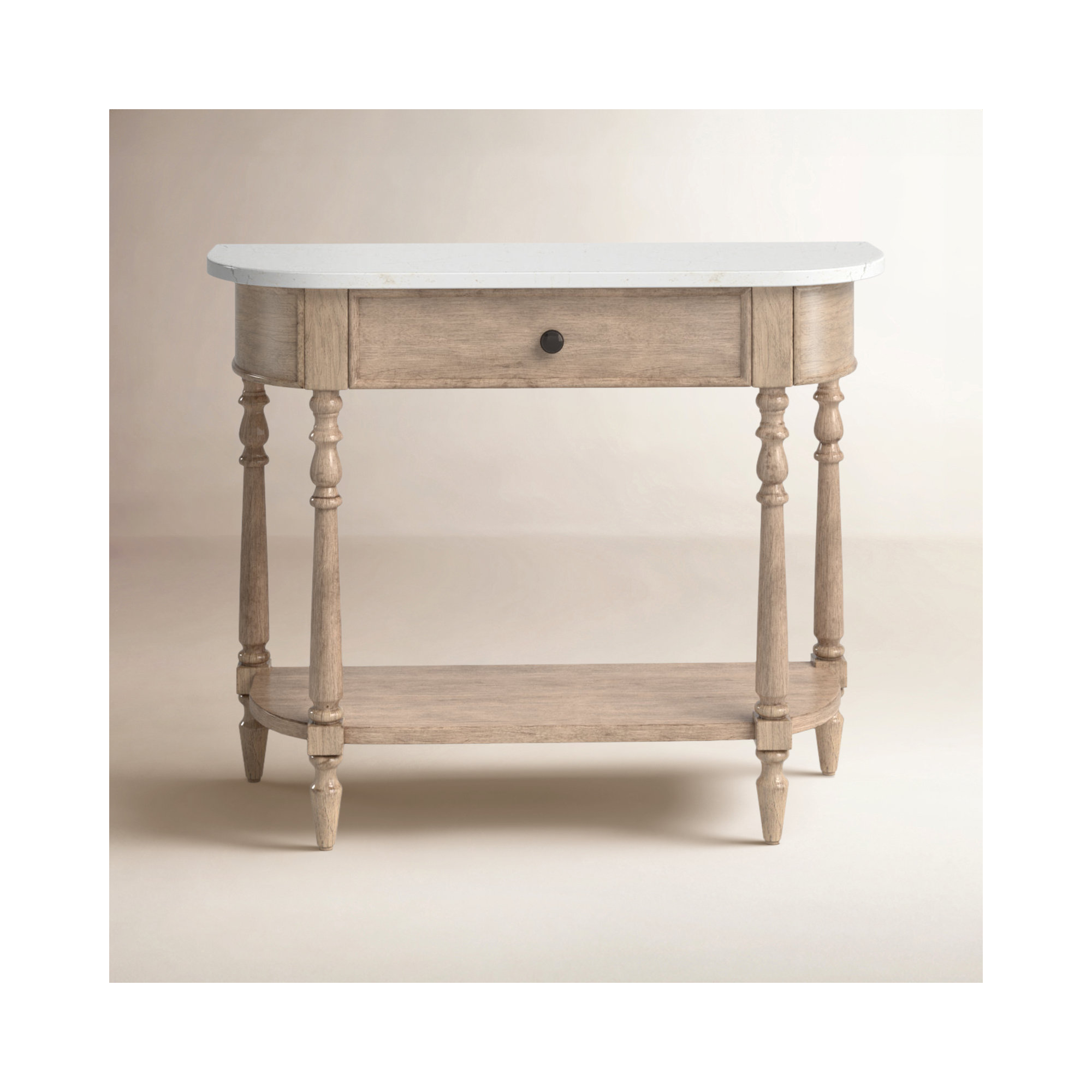 Aberdale 40'' Console Table with Marble Top, Sandalwood Tan