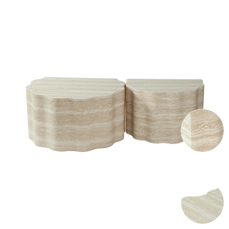 Ensemble de tables basses rondes gigognes peu encombrantes et sans assemblage requis pour les salons