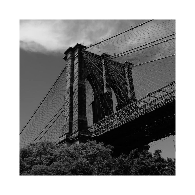 Brooklyn Bridge V 1 Piece Wall Art on Canvas, 66.04cm H x 66.04cm W x 3.81cm D, Wrapped Canvas
