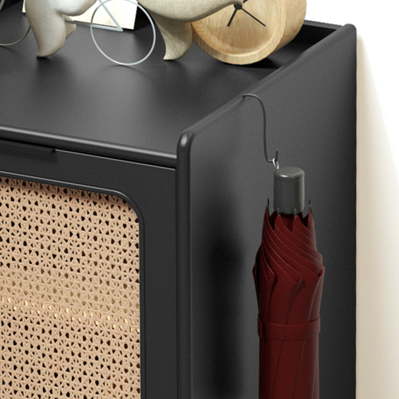 Black Solid wood Shoe Storage
