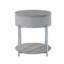 Table de bout yukino gris ultrabrillant et finition chromée