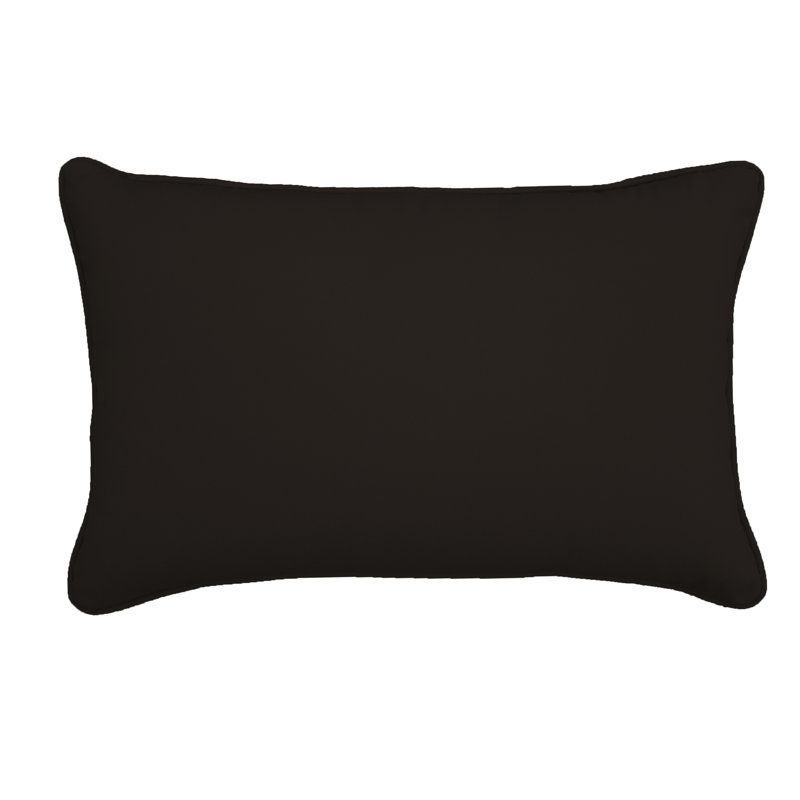 Sunbrella® Outdoor Reversible Throw Pillow, Canvas Black, 12" H x 18" W