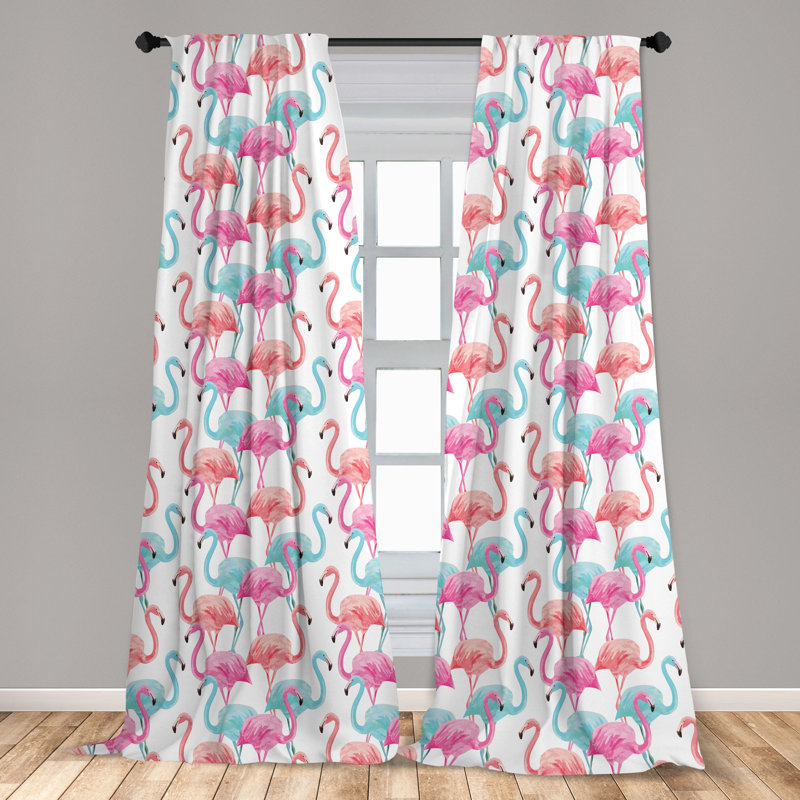 Watercolor Semi-Sheer Rod Pocket Curtain Panels, 28" x 84"