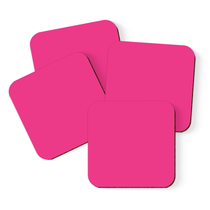 Sous-verre café, Rose fuchsia vif