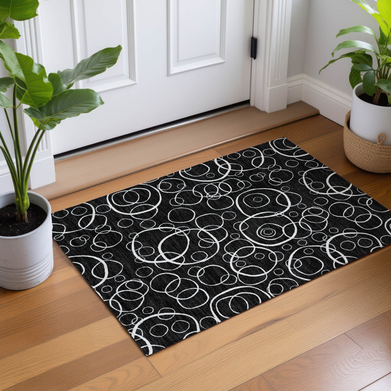 Machine Washable Indoor/Outdoor Orville ACN2407 Geometric Rug, Rectangle 1'8" x 2'6"
