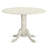 3 Piece Dining Room Furniture Set Contains a Round Dining Table with Dropleaf and 2 dark coffee Linen Fabric Upholstered Chairs, Linen White-385186273-385186272