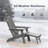 HDPE Foldable Outdoor Adirondack Chair 3-Postion Adjustable with Retractable Ottoman & All-Weather Outdoor Chair for Garden, Lawn & Porch-1052196002