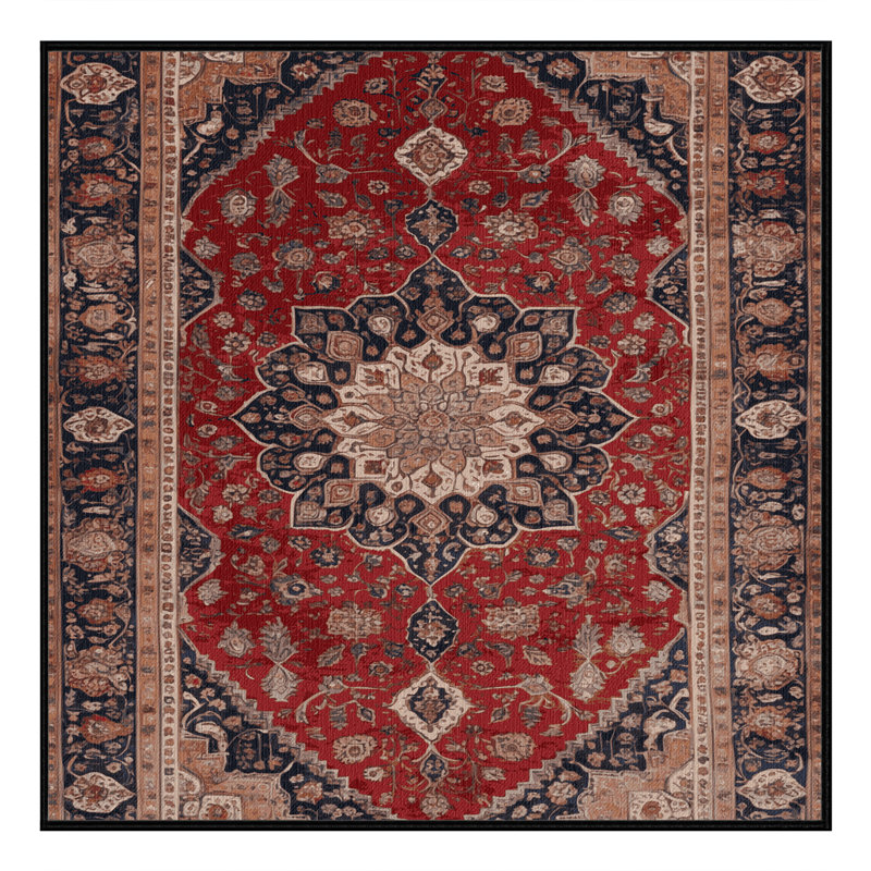 Tapis brun lavable à la machine, Carré 4 pi