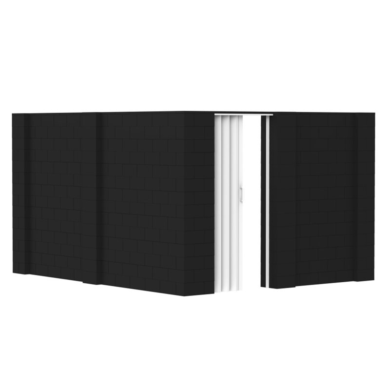 Ensemble mural en forme de L avec porte Everblock, H 144 po x L 120 po, Noir