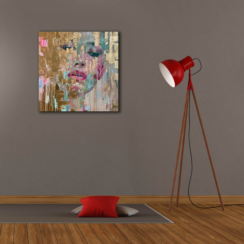 "Epic Graffiti" Golden Dreamscape "par Svetlana Aleynikova, art mural sur toile, H 26 po x l 26 po
