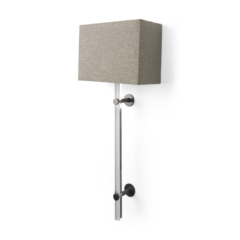Abat-jour beige avec applique murale transparente