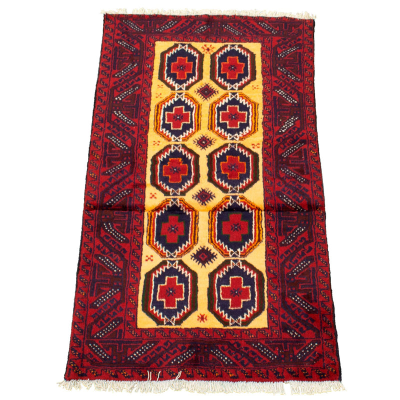 Tapis décoratif en laine de conception unique noué à la main New Age 3 pi 2 po x 6 pi 1 po Bilbe