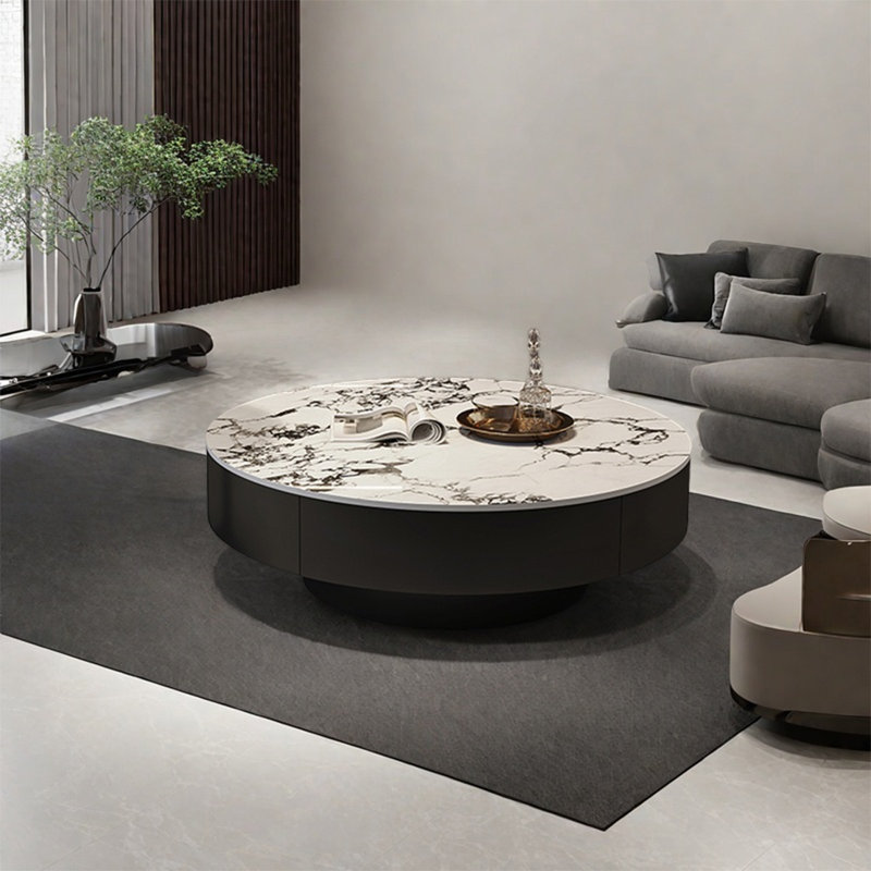Table ronde légère et luxueuse, H 13,8 po x L 27,6 po x l 27,6 po