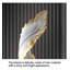 Statue luxueuse en plumes abstraites de luxe, conception à deux plumes avec bordure dorée et base noire