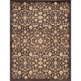 Wool Oriental Area Rug in Chocolate/Beige/Red