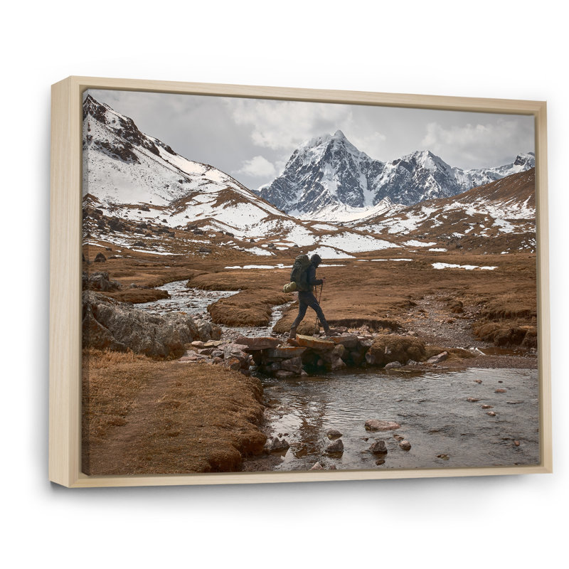 Randonnée dans les Alpes françaises sur toile, Cadre naturel flottant, H 30 po x l 40 po x P 1,5 po